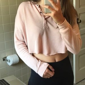 Cropped light pink long sleeve